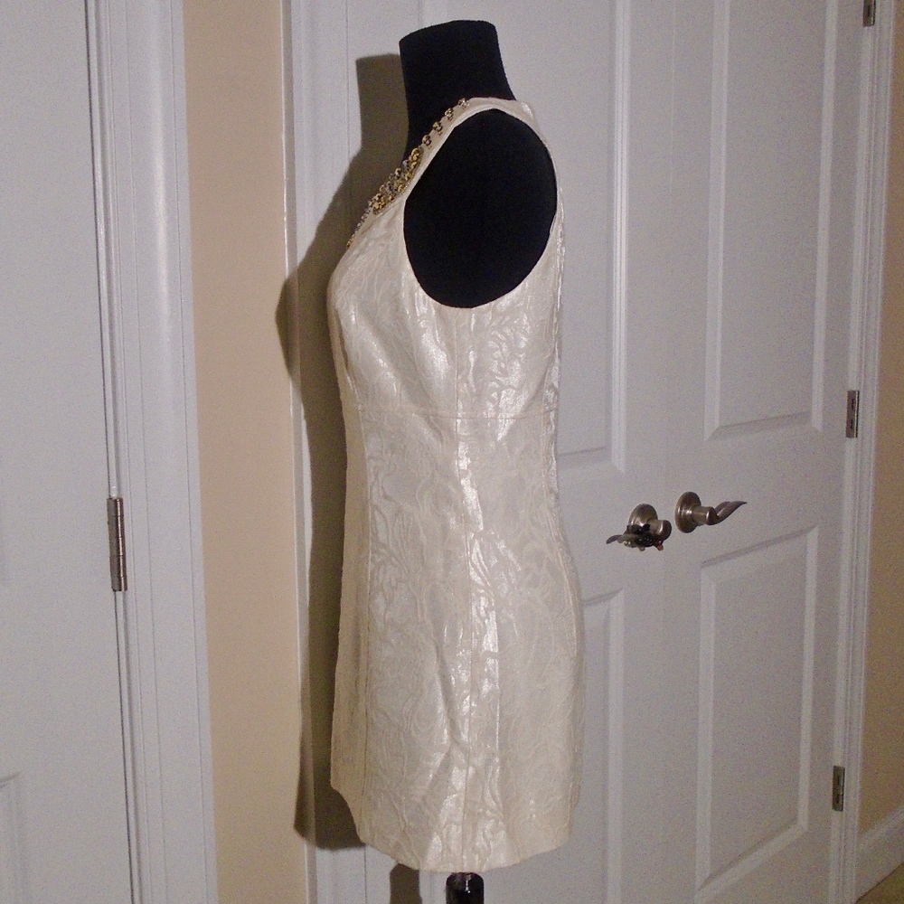 LAUNDRY by SS Beaded Circle Neck Jacquard Dress - Picture 4 of 7